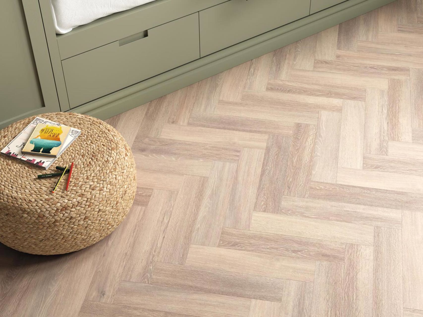 Powdered Oak in Large Parquet: Amtico LVT Design flooring